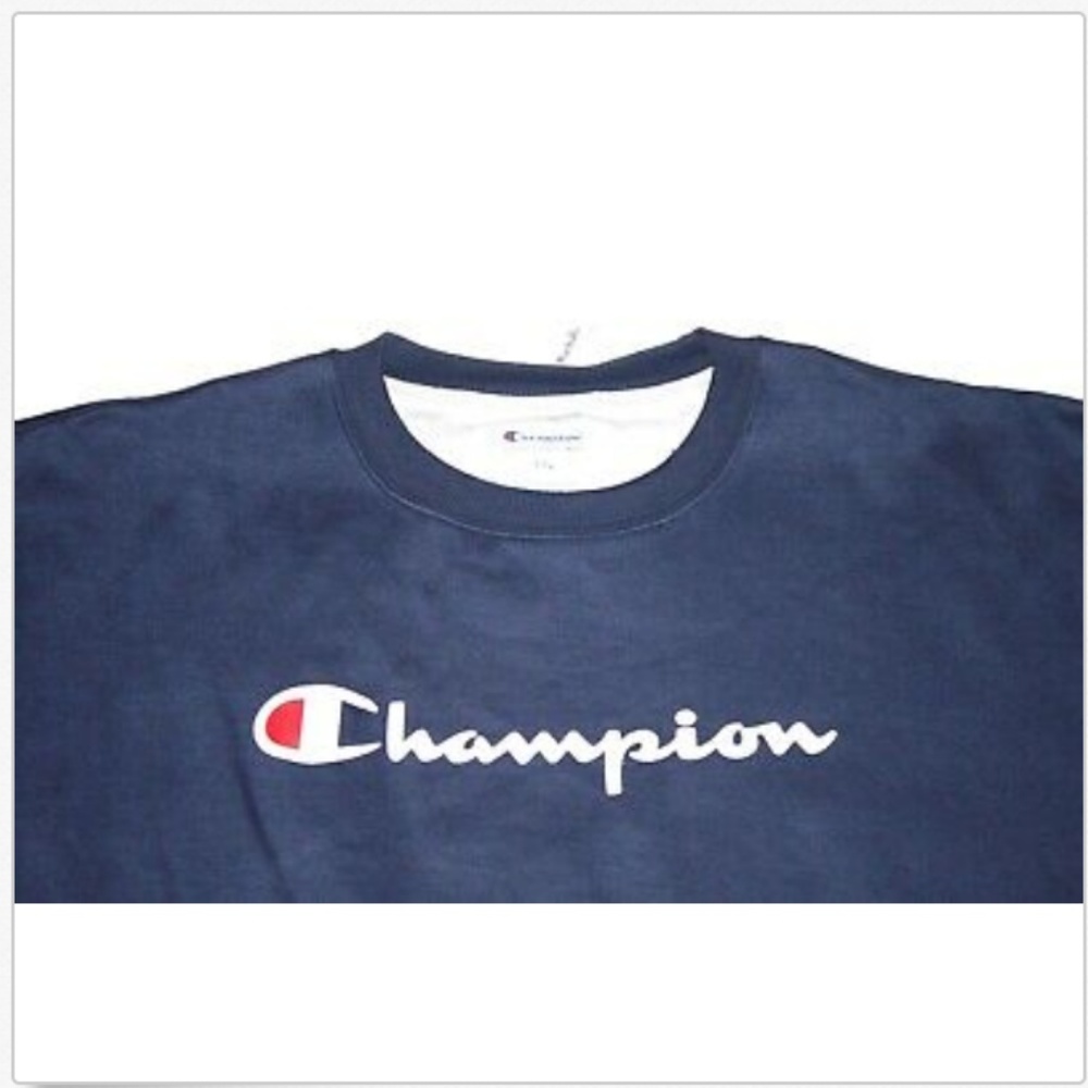 Champion Long Sleeve Spell Out Crewneck Sweatshirt - Picture 2 of 7